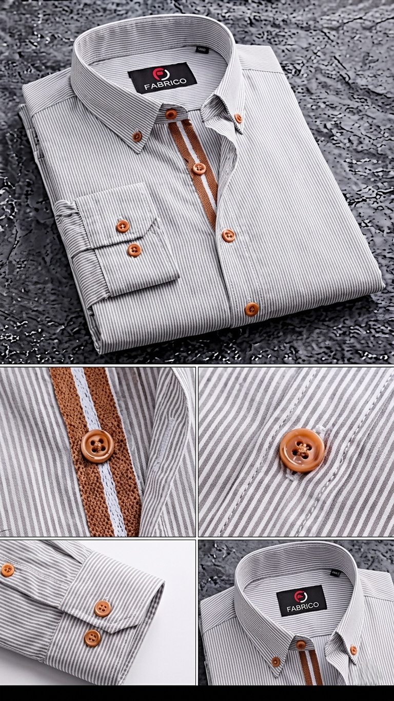 Smart Slim-Fit Micro-Textured Casual Shirt - Ash Grey thumbnail 3