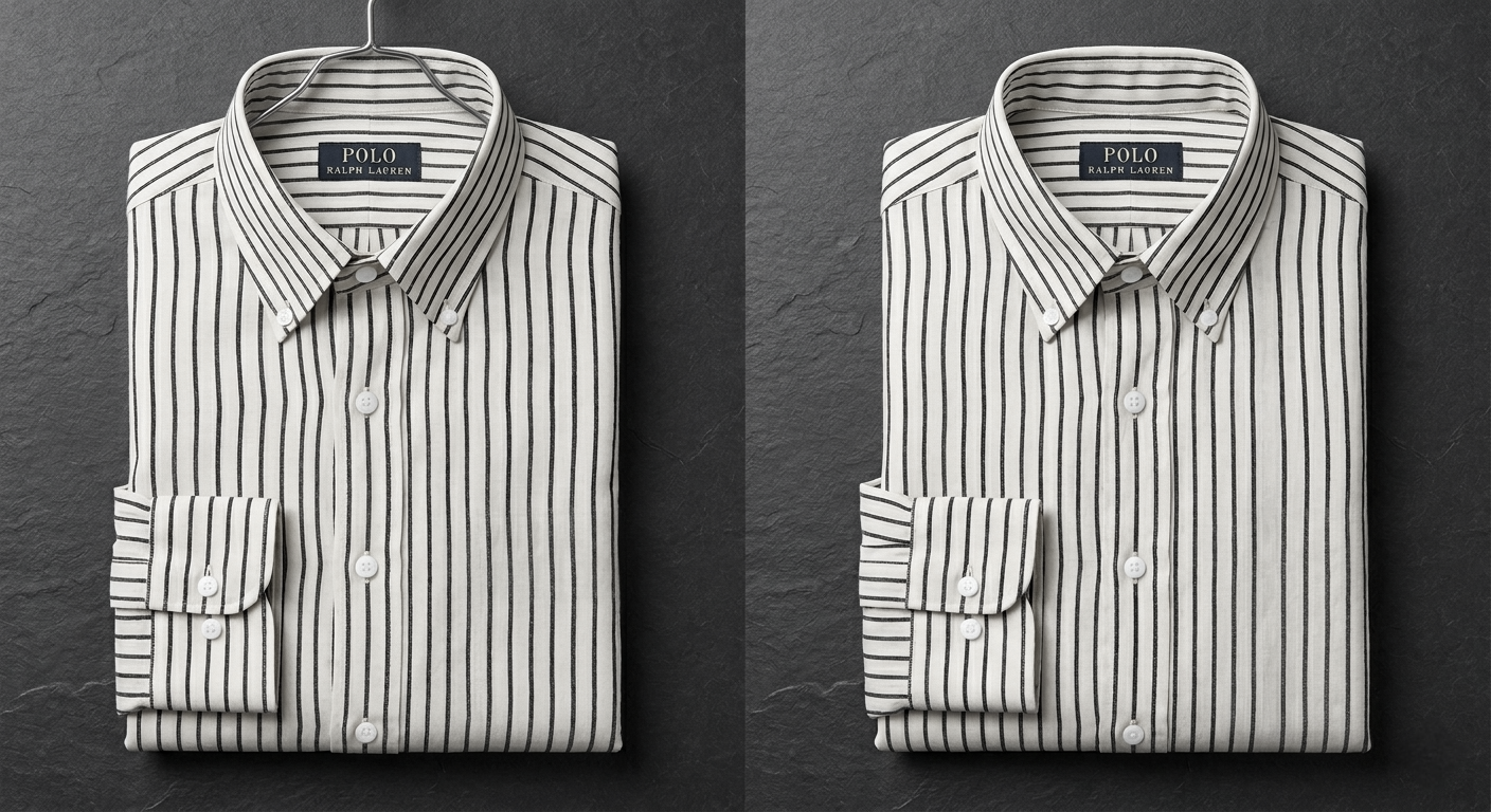 Premium Cream Striped Button-Down Shirt with Logo thumbnail 2